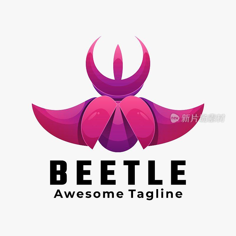 Vector Illustration Beetle Gradient Colorful Style.